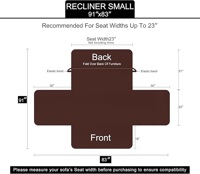 U-NICE HOME Recliner Chair Covers Reversible Quilted Water Repellent Pet - Image 6