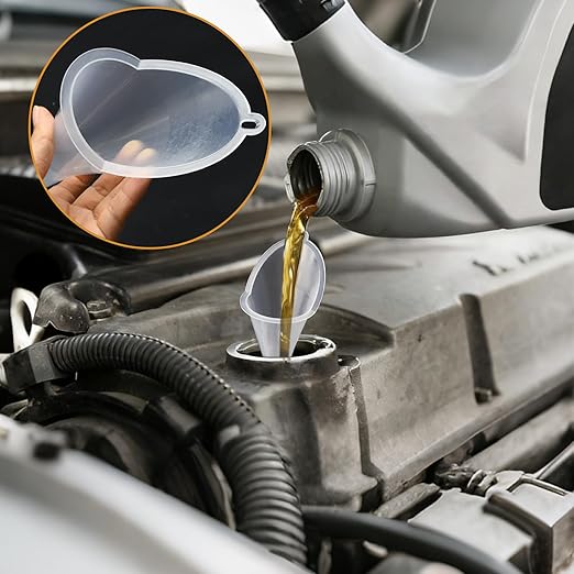 2 Pcs Long Neck Oil Funnel for Automotive, Wide Mouth Plastic Funnel, Long - Image 4