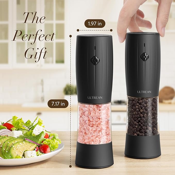 Ultrean Electric Salt and Pepper Grinder Set, USB-C Rechargeable, Salt and - Image 7