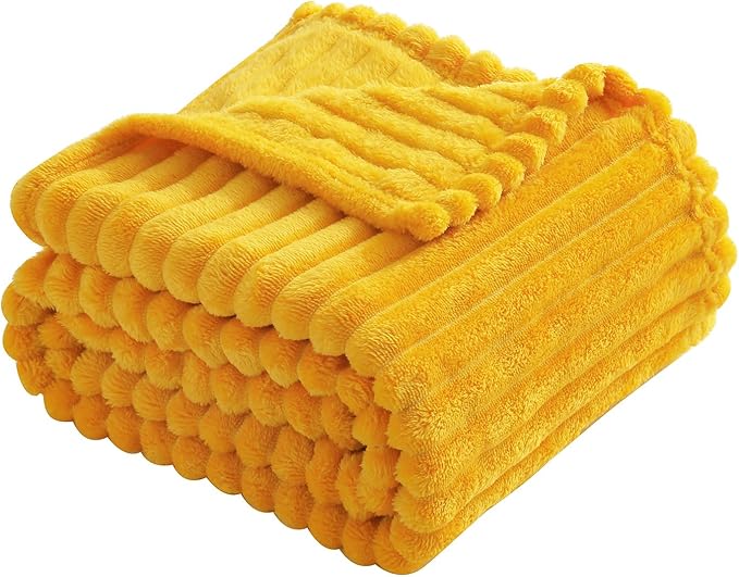 Gold Fleece Throw Blanket 108”×90” - Image 3