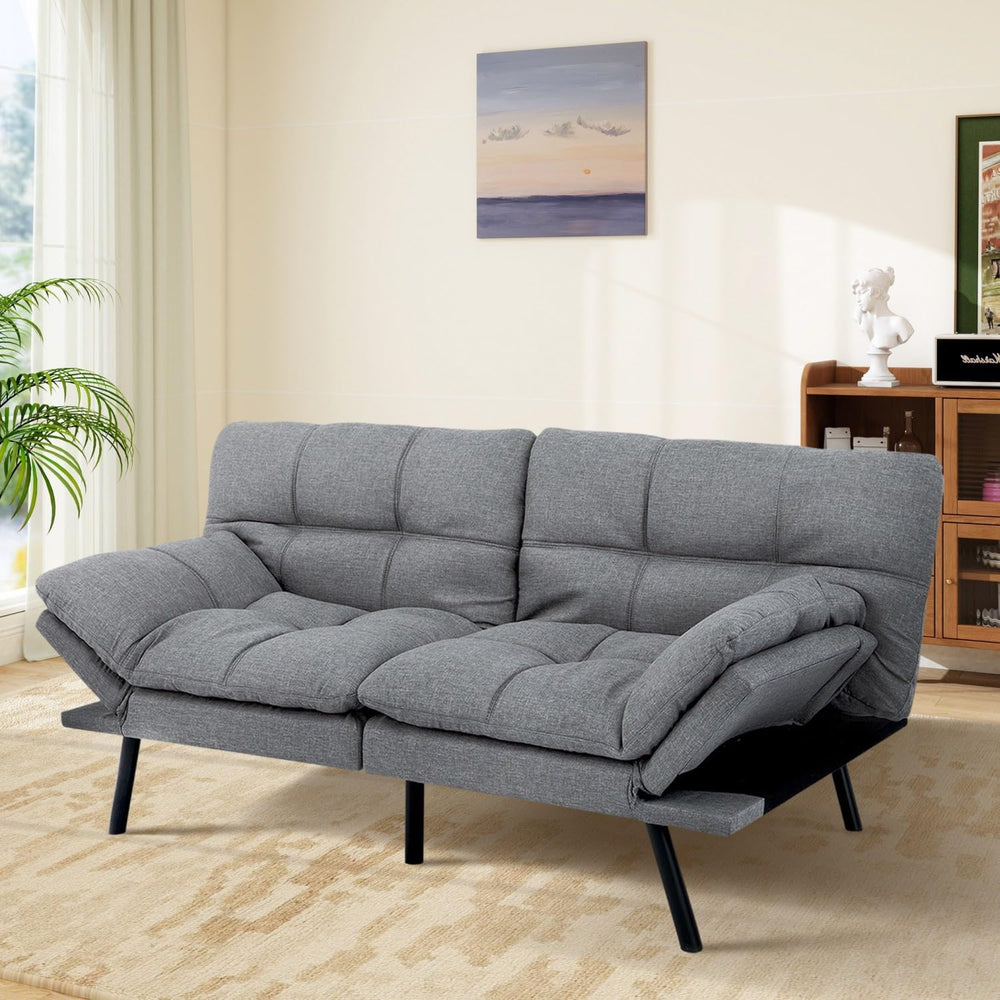 MUUEGM Futon Sofa Bed Memory Foam Futons Modern Office Couch Sleeper Bed Conv...