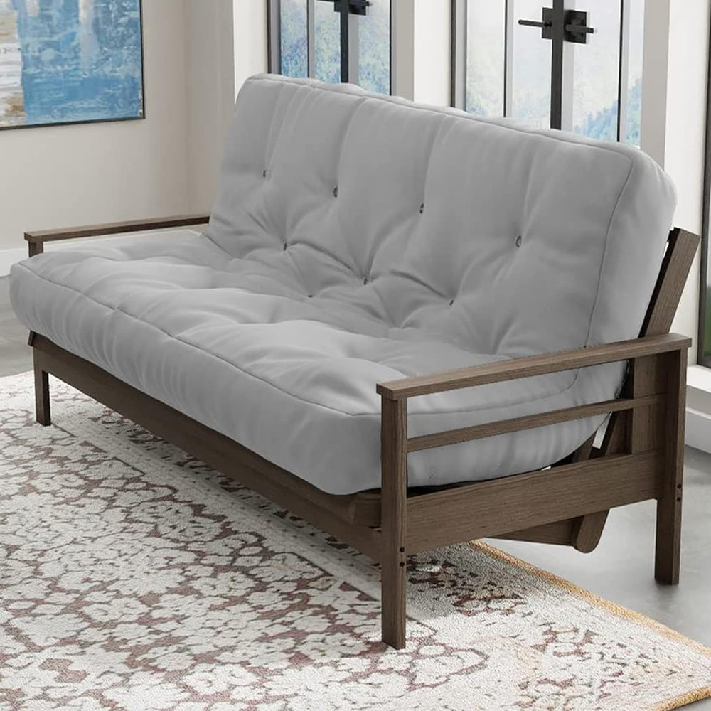 Loosh Home | 12" Full Size Futon Sofa Bed Foam Mattress - USA Made, Grey...