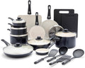 GreenLife Soft Grip Healthy Ceramic Nonstick 23 Piece Kitchen Cookware Pots and by GreenLife
