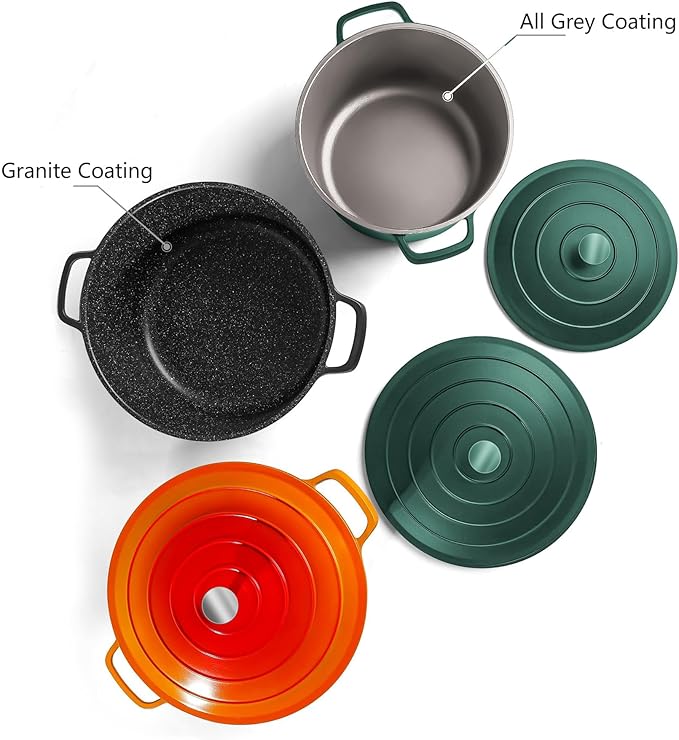 Large Dutch Oven Pot with Lid-7.5QT Cast Aluminum Oven Pot with Two Handles - Image 3