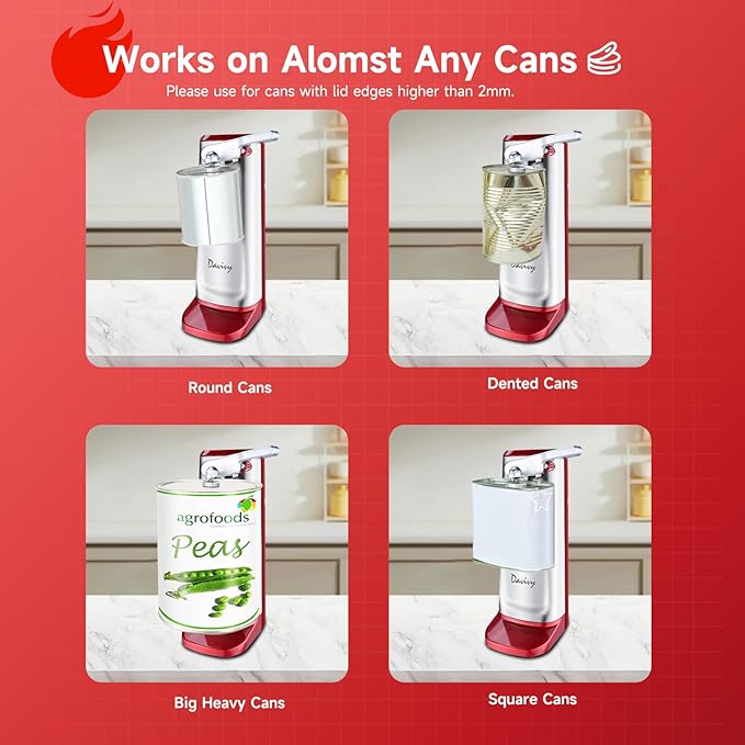 Davivy Electric Can Opener, Removable Stainless Steel Cutter and 3-in-1 Design - Image 3
