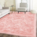 Latepis Pink Rugs for Living Room Shag 6x8 Faux Fur Sheepskin Rug for Sofa by Latepis