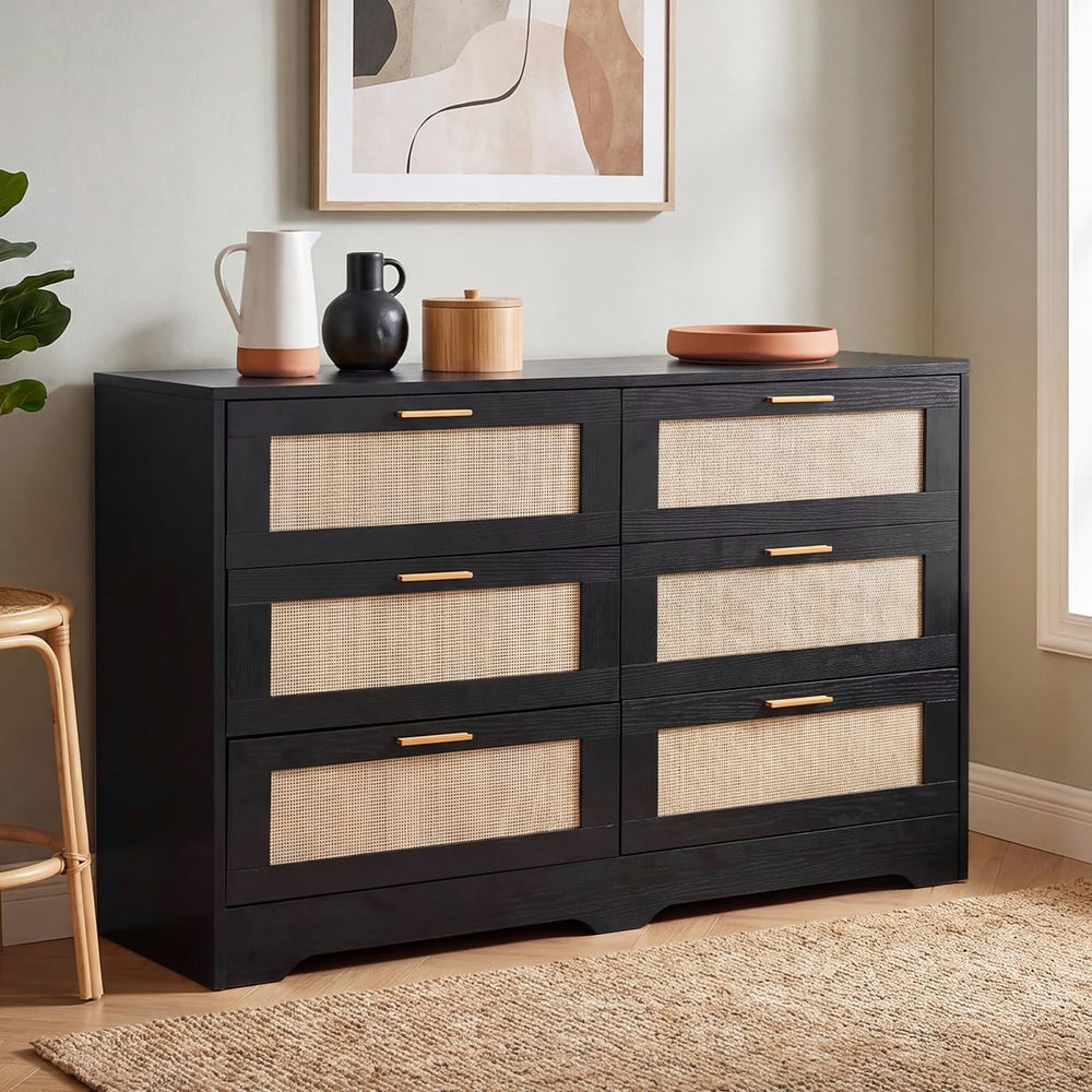 Dresser for Bedroom 6 Drawer Dresser Bedroom Furniture Storage for Bedroom Li...