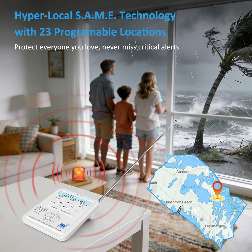 DreamSky Weather Radio NOAA Alert with Battery Backup & FM Radio for Home