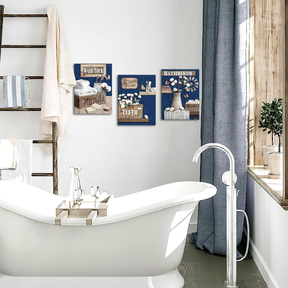 LoveHouse Bathroom Wall Art Rustic Bathrom Canvas Wall Art Farmhouse Bathroom...