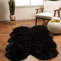 Latepis Black Faux Fur 4x6 Area Rug Tapetes para Sala by Latepis