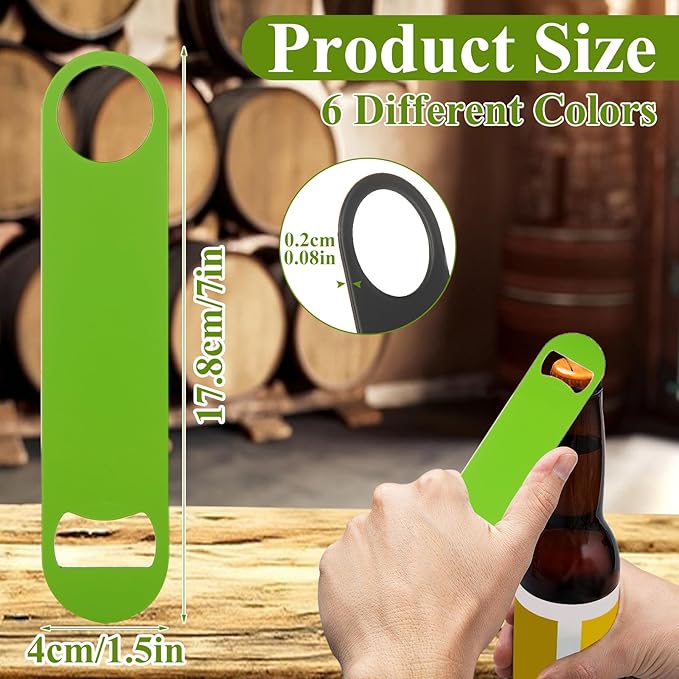 QTLCOHD 24 Pack Flat Bottle Opener 7 Inch Stainless Steel Bottle Openers Bulk - Image 2