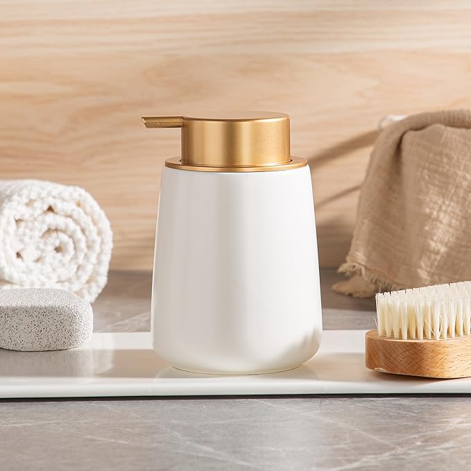 Enra Ceramic Soap Dispenser, 12 Oz Wide-Mouth Hand Lotion Dispenser - Image 7