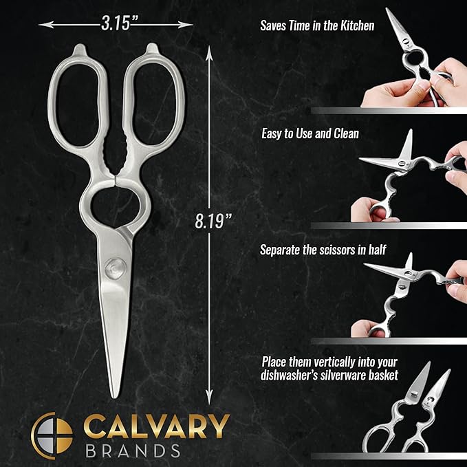Kitchen Scissors for Food | Professional Chef Endorsed | Kitchen Shears Heavy - Image 6
