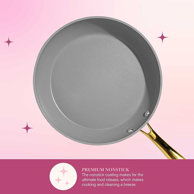 Paris Hilton Iconic Nonstick Pots and Pans Set, Matching Lids - Image 5