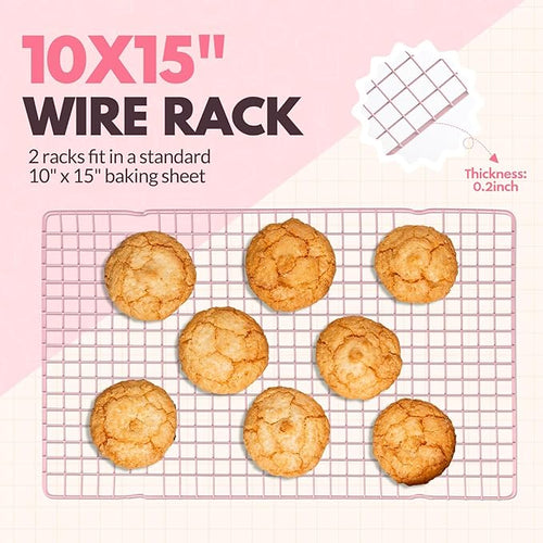 2 PCS Cooling Racks for Cooking and Baking, 16x10 Inches Stainless Steel - Image 2
