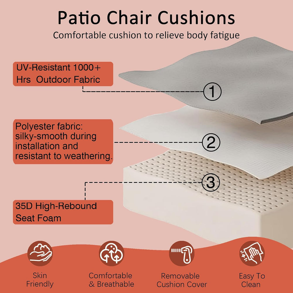COZYVIDA Outdoor Patio Cushion Set, 23.5x25x5.1 Inch, Quarry Red