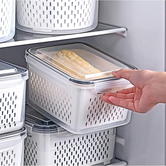 4 Pack Large Fridge Food Storage Container Set - Image 3