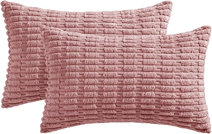 MIULEE Pack of 2 Corduroy Decorative Lumbar Throw Pillow Covers 20x12 Inch Soft - Image 6