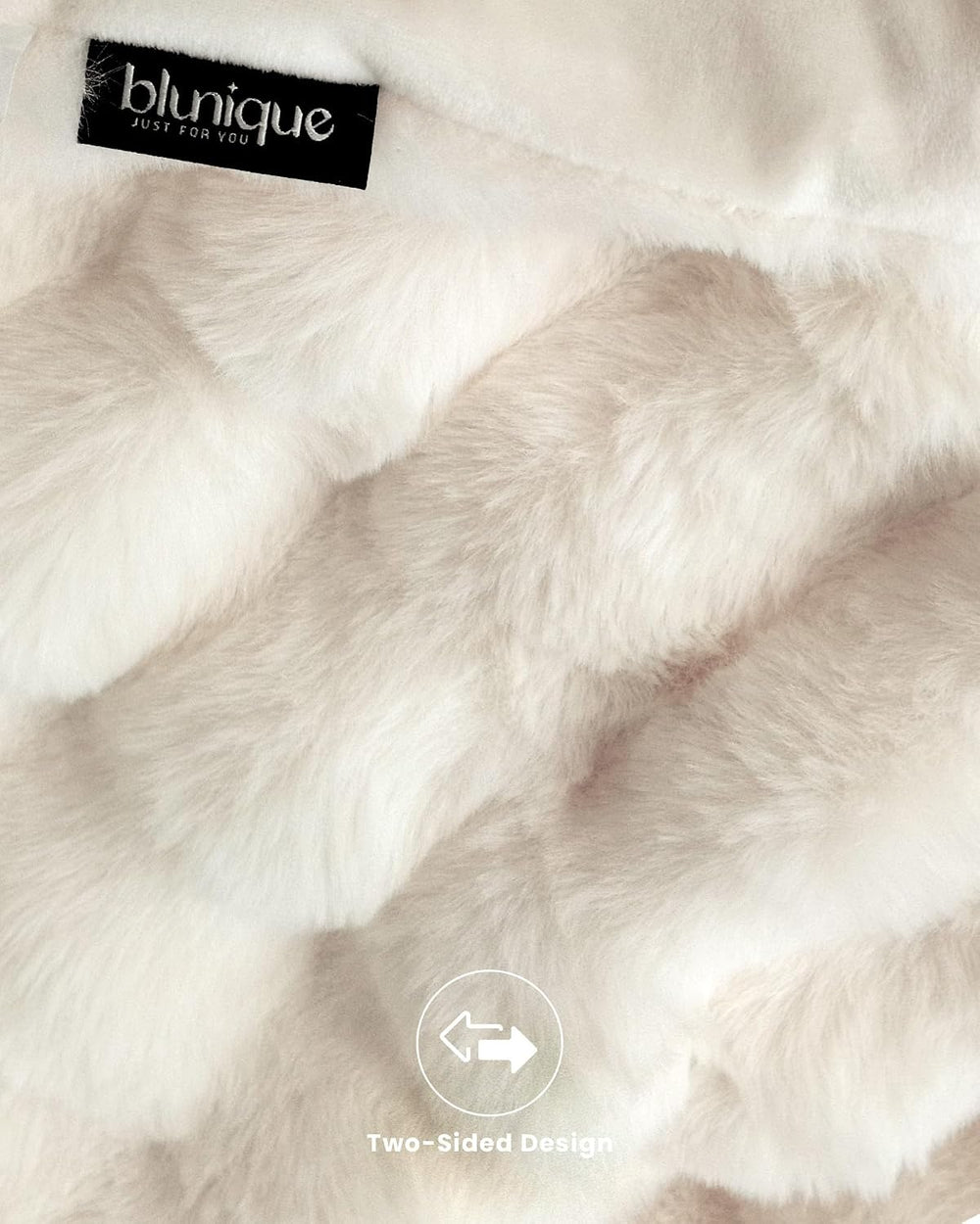 Ultra Soft Cozy Faux Fur Throw Blanket, Fuzzy Plush Thick Bubble Blanket, Lux...