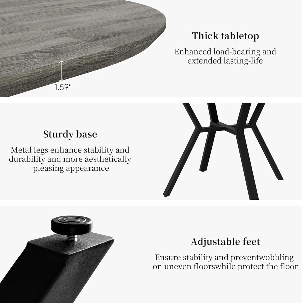 HIPIHOM Extendable Round Dining Table Set for 6 People, 43.3"-59.1"...