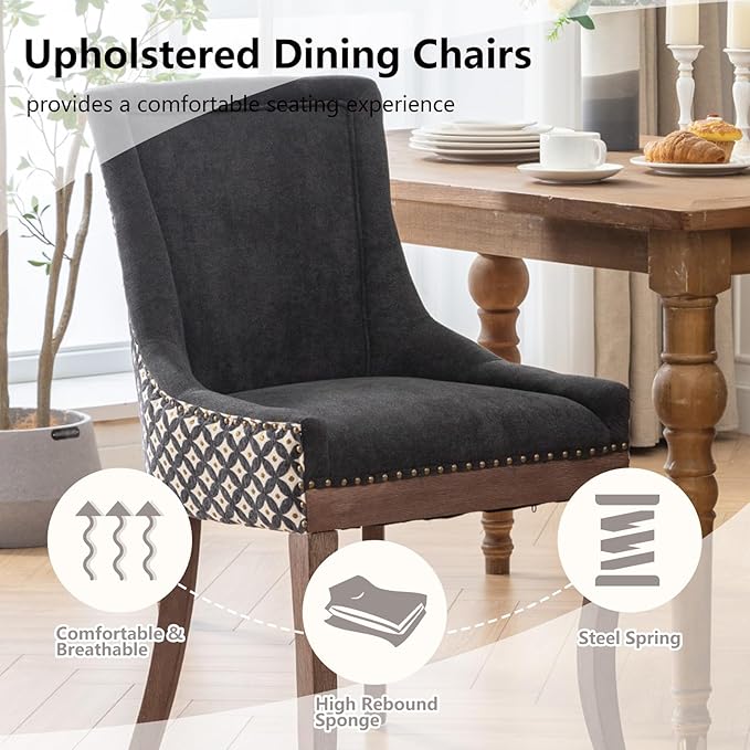 Modern Dining Chairs Set of 4, High Back Dining Chairs Side Chairs with Solid...