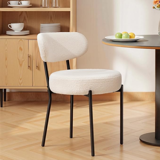 DUMOS Dining Chairs Set of 6, Mid Century Modern Chair Round Upholstered Curv...