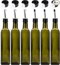 Kingrol 6 Pack 8 oz Glass Olive Oil Dispenser Bottles, Oil and Vinegar Cruets by Kingrol