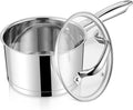 LIANYU 2 Quart Saucepan with Lid, Stainless Steel Sauce Pan Small Cooking Pot by LIANYU