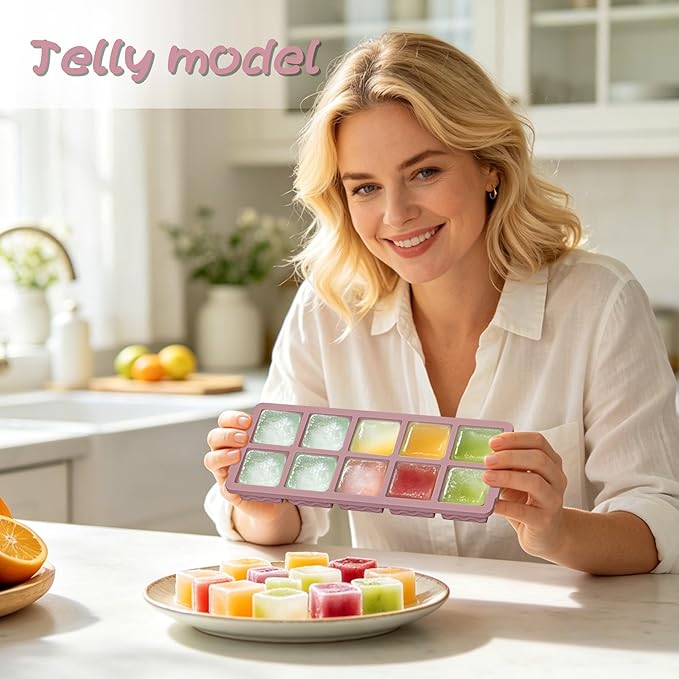 Doasuwish Ice Cube Trays with Lid, 3 Pack 10 Cubes 2 Tbsp. Silicone Ice Cube - Image 8