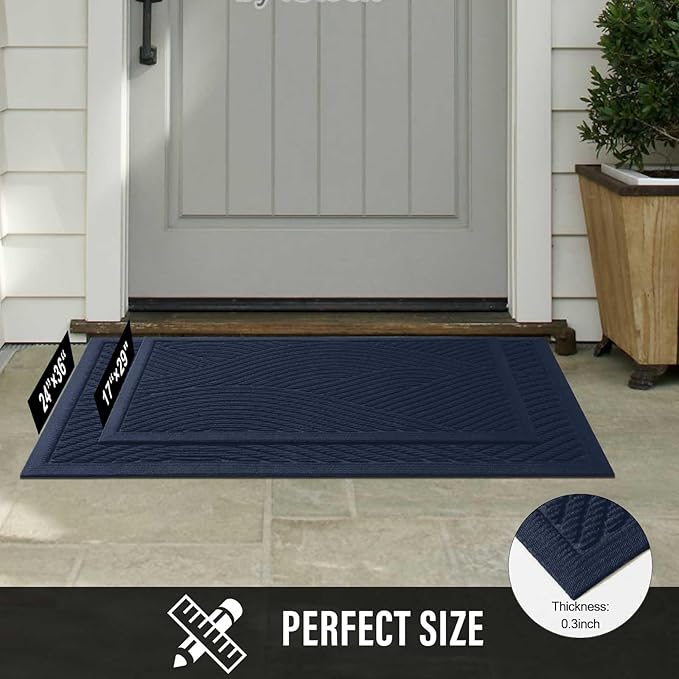 HIYARD Sturdy Front Door Mat, Absorbent Muddy Dirt Resist Welcome Door Mats - Image 6