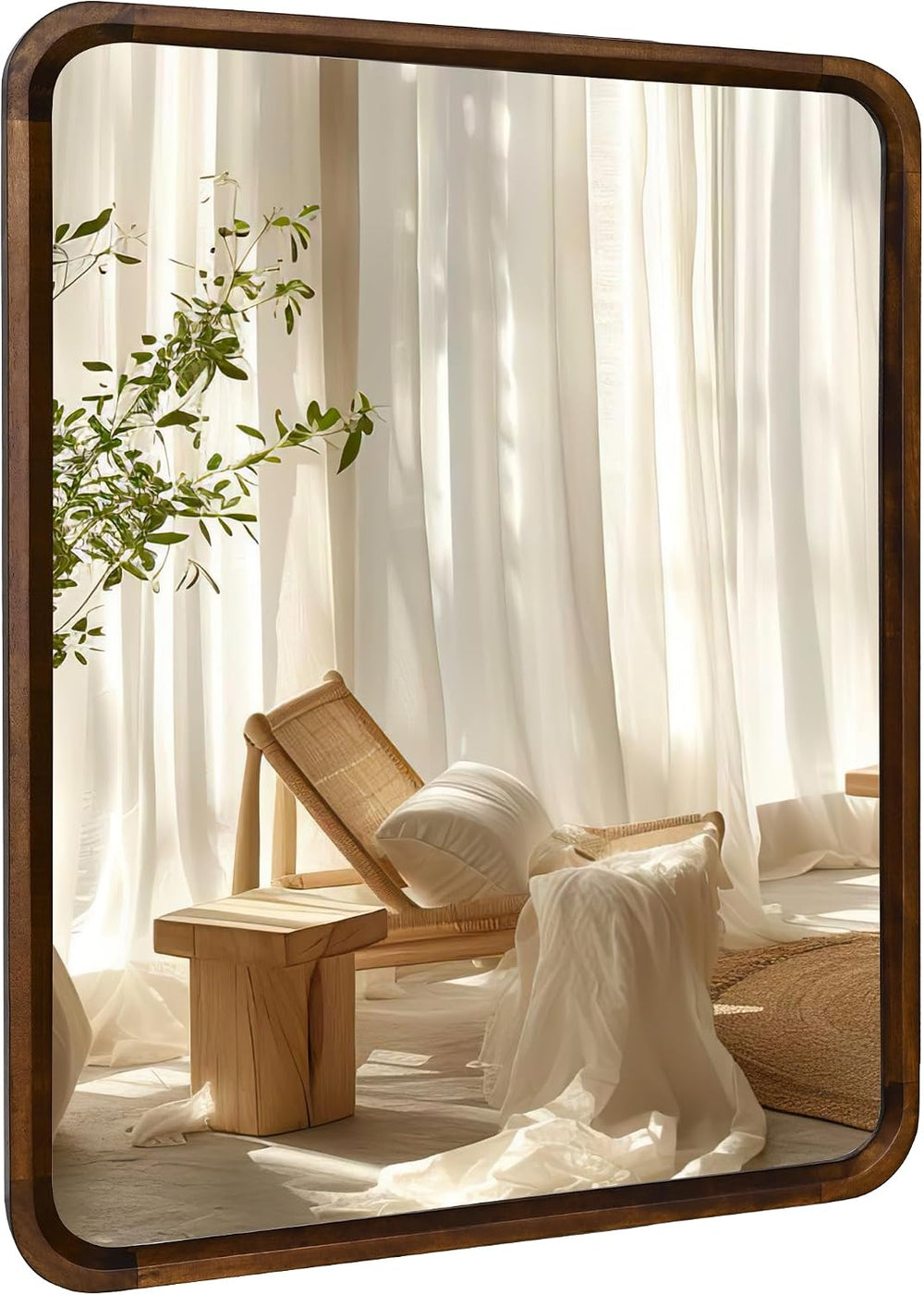 Bathroom Mirror for Wall,Wood Rectangle 30 x 40 inch Hanging Vanity Mirrors
