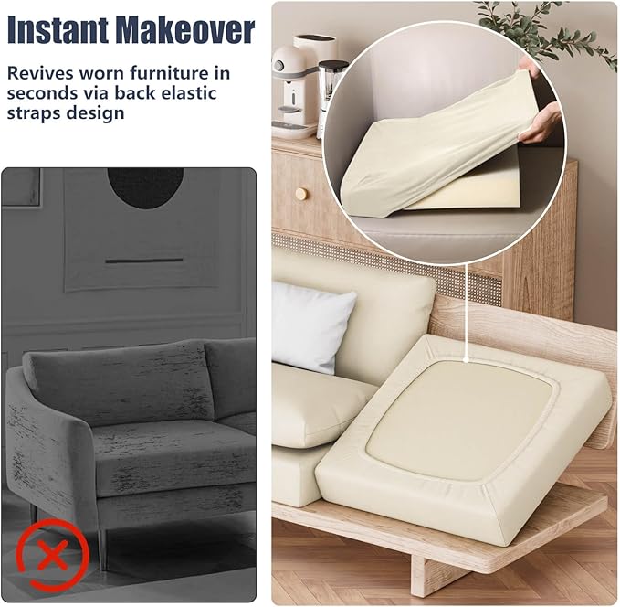 8Pcs Stretch Patio Cushion Covers, Outdoor Couch & Sofa Replacement Slipcovers - Image 5