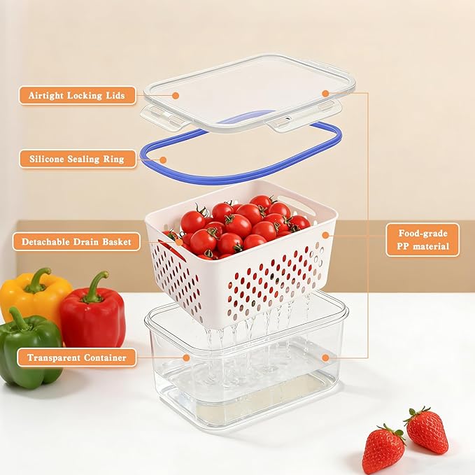 4 in 1 Food Storage Container, Fruit Storage Containers - Image 6