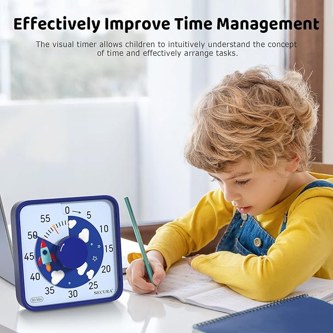 Secura 7.5-Inch Rocket Pattern Visual Timer - Image 4