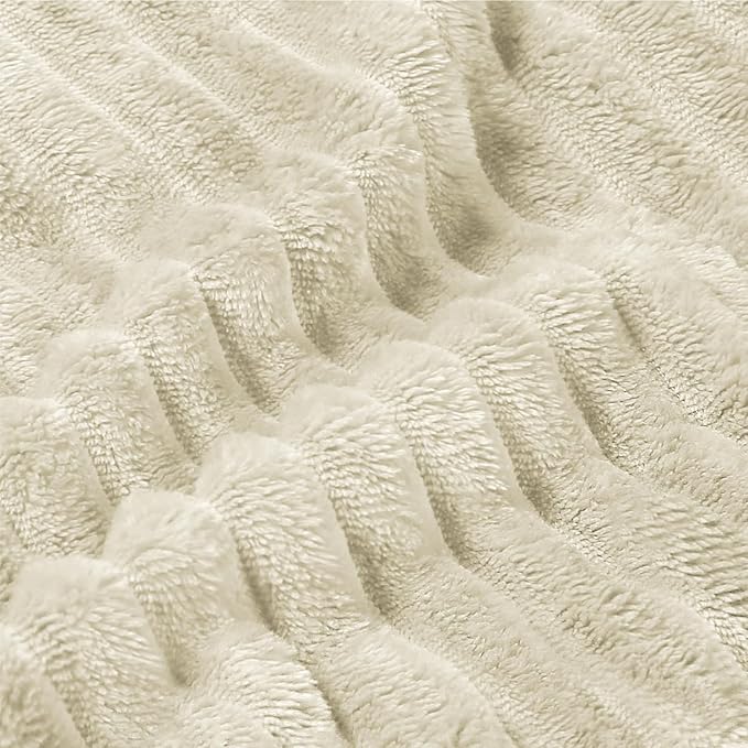 BEDELITE Fleece Blanket Twin Size – 3D Ribbed Jacquard Soft and Warm Decorative - Image 4