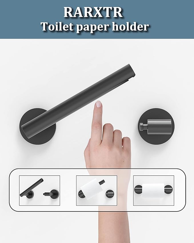 RARXTR Matte Black 2 Pack Toilet Paper Holder SUS304 Stainless Steel Double - Image 2