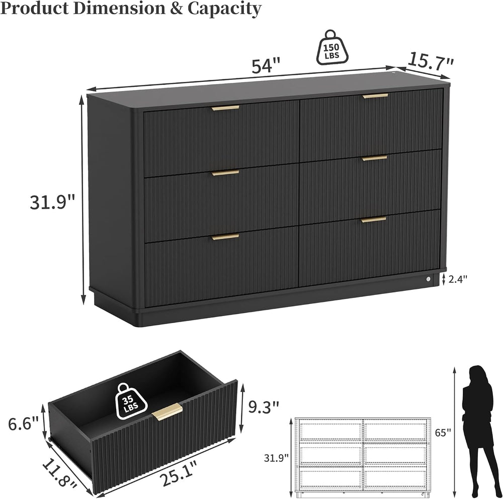 Dresser and Nightstand Sets 3 Piece, Bedroom Set with Charging Station, Large...