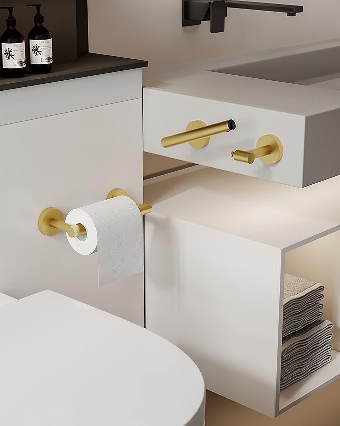 RARXTR Gold 2 Pack Toilet Paper Holder SUS304 Stainless Steel Double Post - Image 3