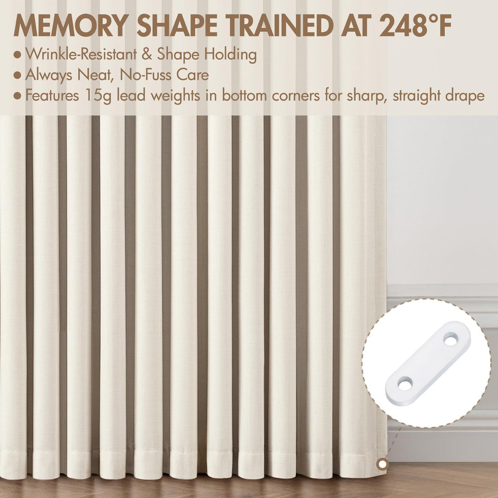 MIULEE Pinch Pleated 100% Blackout Curtains 40"x90" Long Birch 4 Pa...