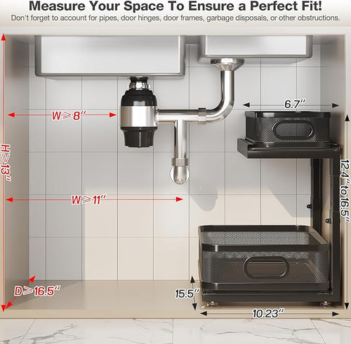 2 Pack Under Sink Organizer - Image 2