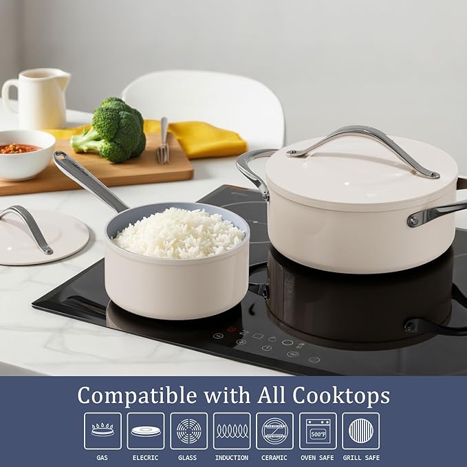 CookinCraze Stock Pot 4.5QT Nonstick Ceramic Dutch Oven Pot - Image 4
