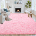 8x10 Area Rugs for Living Room Rug: Soft Fluffy Shag Light Pink Rugs for Bedroom by CarpetAddColortoYourLife