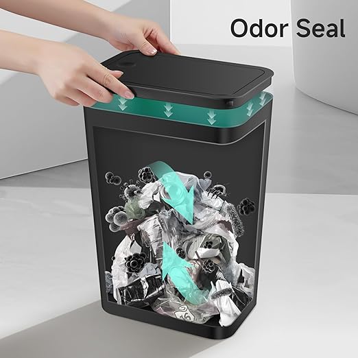 TIPGO Bathroom Trash Can with Lid, 4 Gallon / 15 Liter Small Garbage Can - Image 5