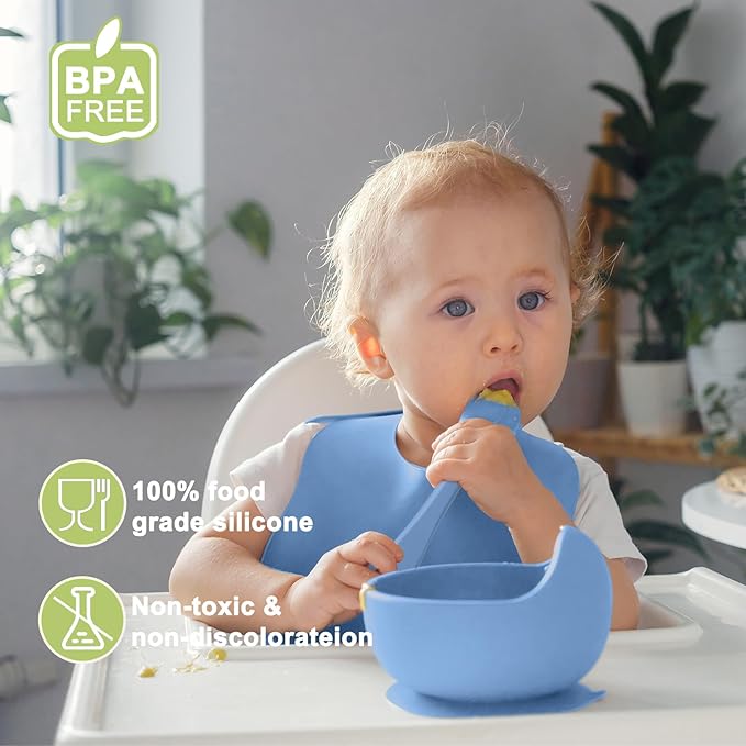 Silicone Baby Feeding Set | Baby Led Weaning Supplies Includes Suction Bowls - Image 2