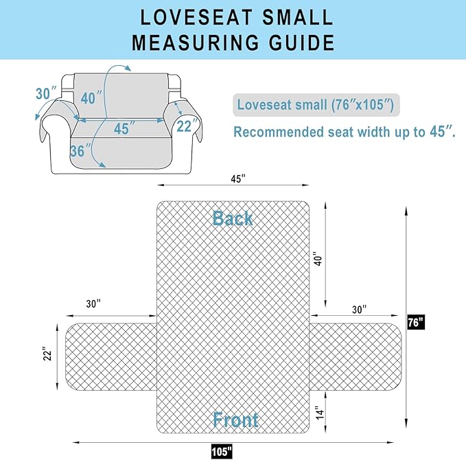 Reversible Loveseat Sofa Covers Couch Cover Furniture Protector - Image 6