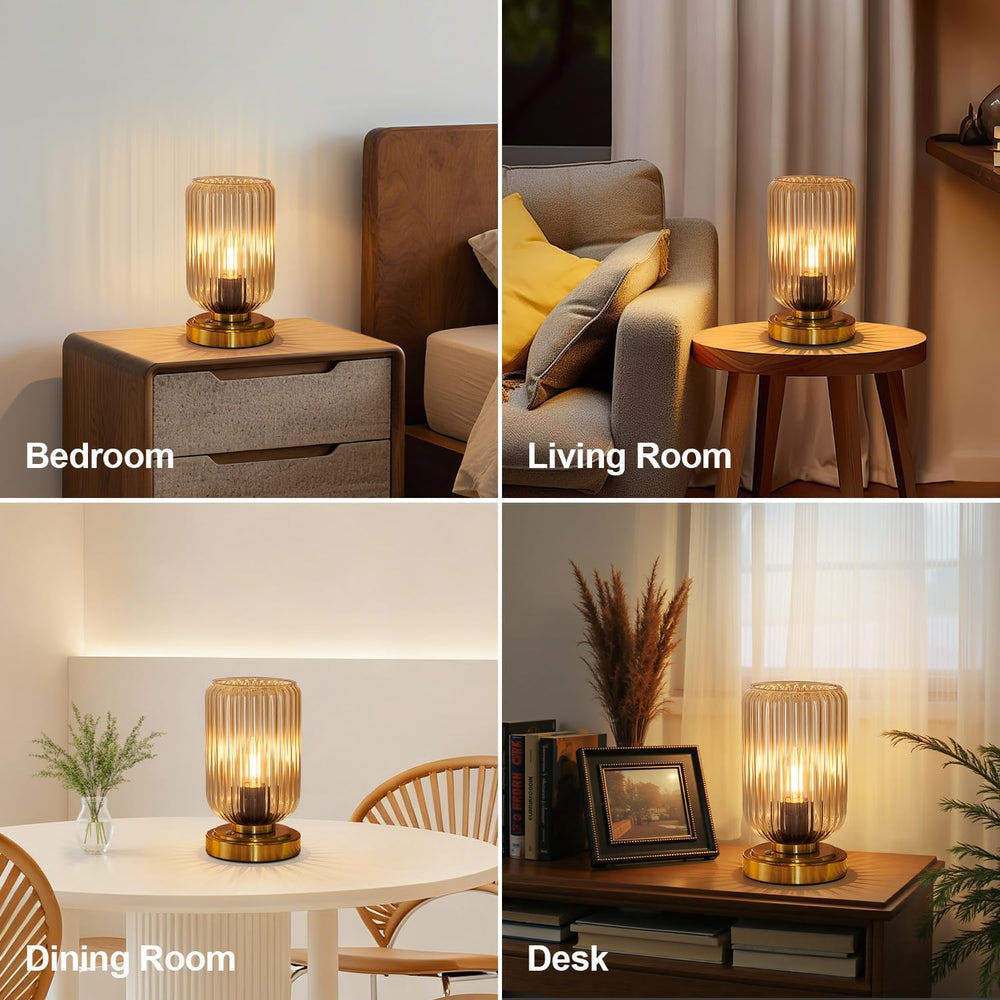 Cordless Table Lamp for Bedroom, Touch Stepless Dimmable, Modern