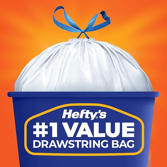Hefty Strong 13 Gallon Trash Bags, Tall Kitchen Trash Bags, UnscentedLarge - Image 7