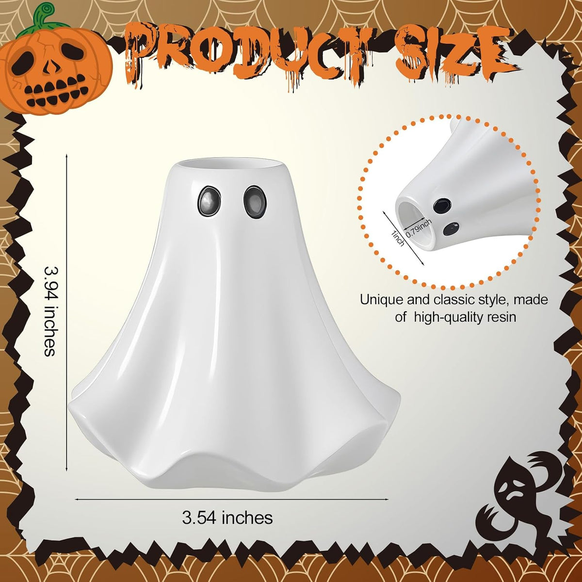 Conelist 2 Pcs Halloween Ghost Candle Holders Ceramic