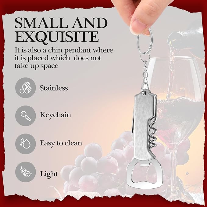 Ziliny 48 Pcs Bottle Opener Keychain Bulk Wine Bottle Beer Opener Keychain - Image 3