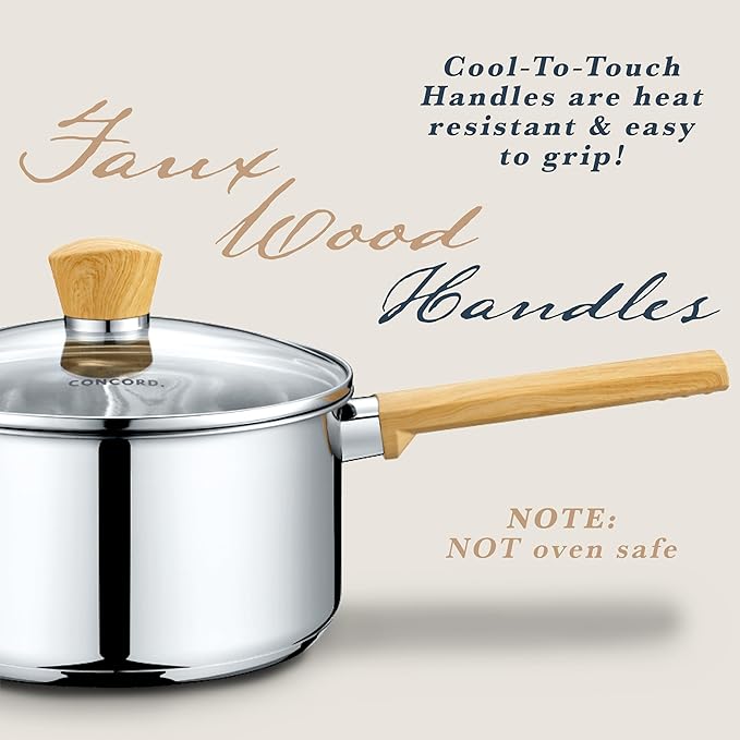 Concord 10 Piece Stainless Steel Cookware Set, includes Saucepans, Stock Pots - Image 6